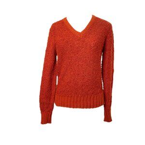 50's Hi-Rollers Burnt Orange Acrylic V-Neck Sweater